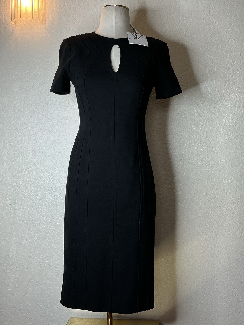 Classic Black Keyhole Sheath Dress